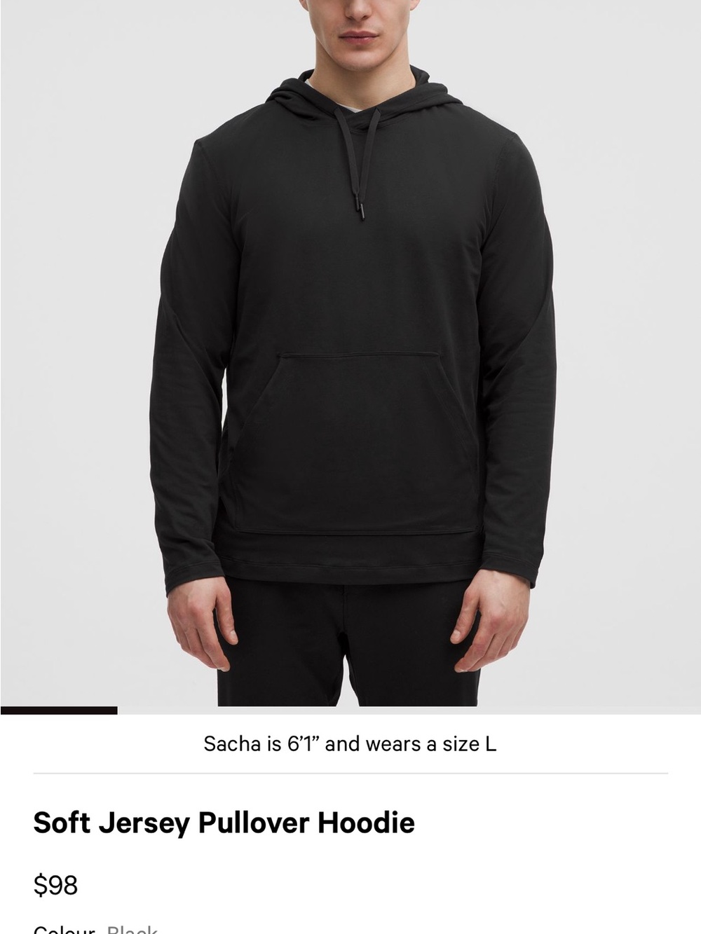 lululemon athletica Men's Soft Jersey Pullover Hoodie - Black